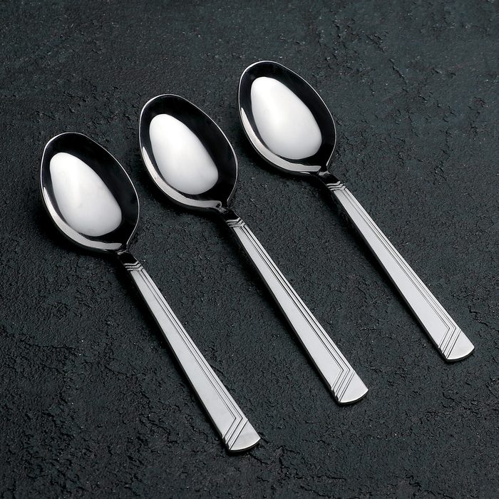 Набор чайных ложек 3 шт "Аппетит", на подвеске, толщина 2 мм