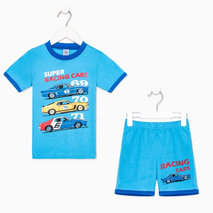 фото Комплект для мальчика (футболка/шорты) а.bk0004sh, цвет голубой, рост 86 bonito