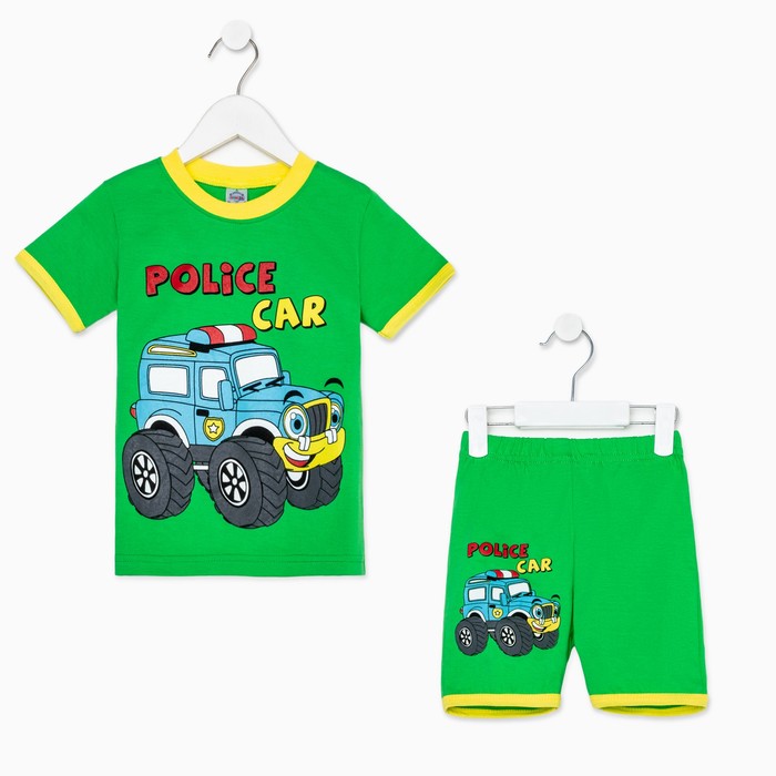фото Комплект для мальчика (футболка/шорты) а.bk0004sh, цвет зеленый, рост 86 bonito
