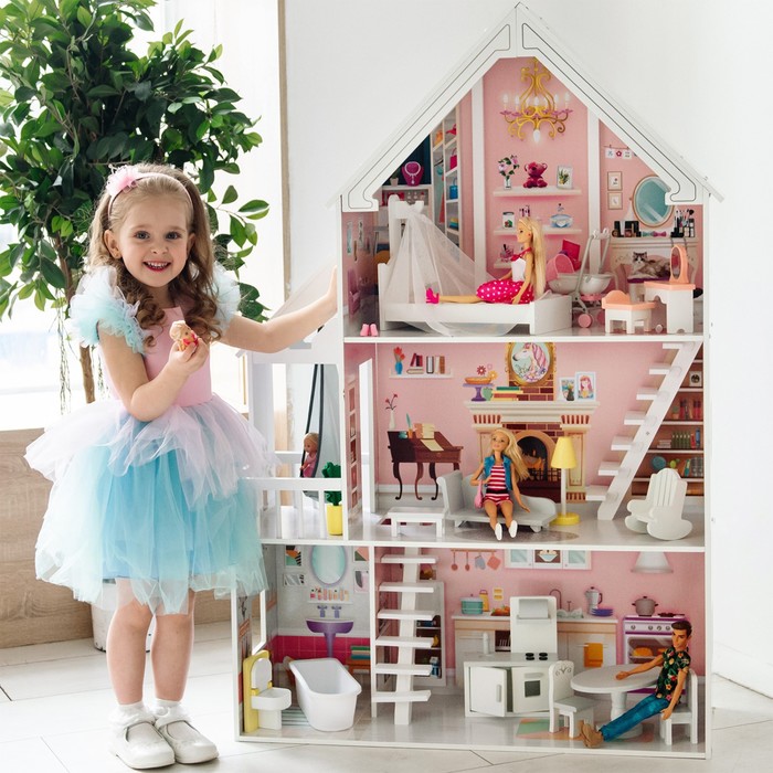Деревянный кукольный домик «Стейси Авеню» с мебелью, 15 предметов