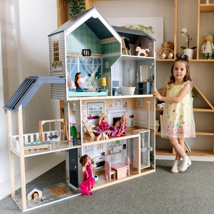 Домик кукольный Paremo деревянный «Мэделин Авеню», четырёхэтажный, с мебелью кукольный домик мечта с мебелью paremo