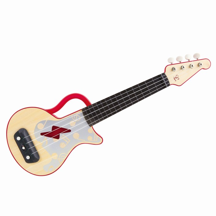 Музыкальная игрушка гавайская гитара для детей «Мерцающая укулеле», красная