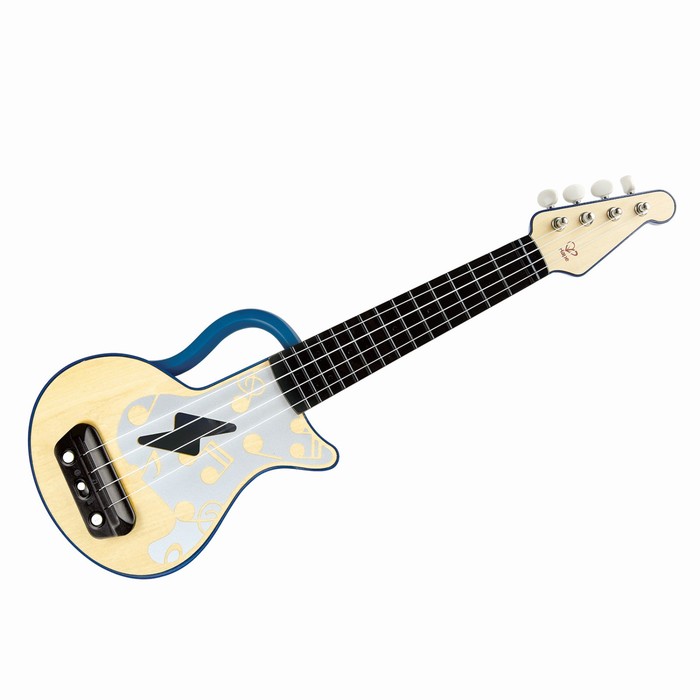 Музыкальная игрушка гавайская гитара для детей «Мерцающая укулеле», синяя
