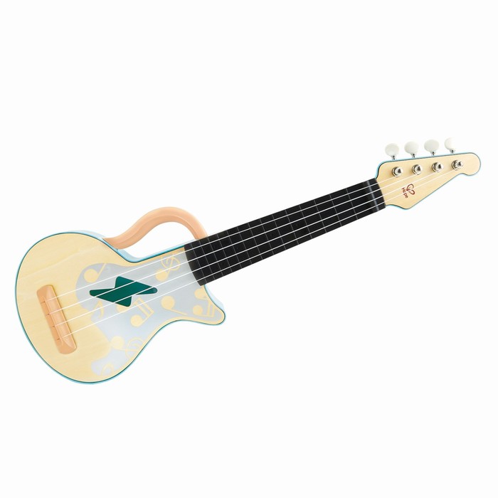 Игрушечная гавайская гитара (укулеле) «Рок-н-ролл» с брошюрой обучения игре на гитаре музыкальные инструменты hape игрушечная гавайская гитара рок н ролл