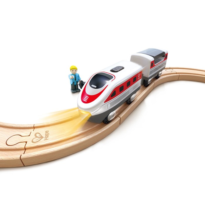 Игрушка поезд на батарейках «Интер Сити», свет, движение вперед-назад hape поезд интер сити разноцветный