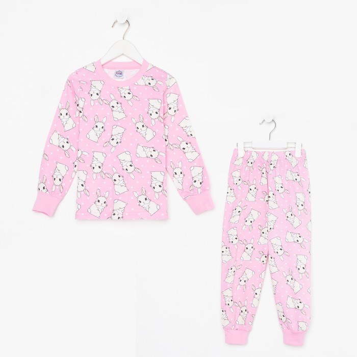 Пижама для девочки, цвет розовый, рост 92