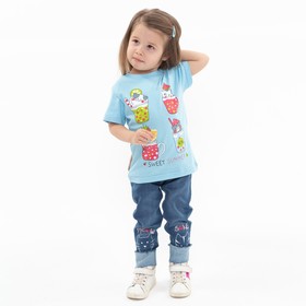 

Футболка для девочки, цвет светло-голубой, рост 98