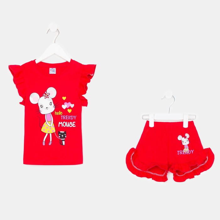 Комплект для девочи цвет темно-красный рост 104 369₽