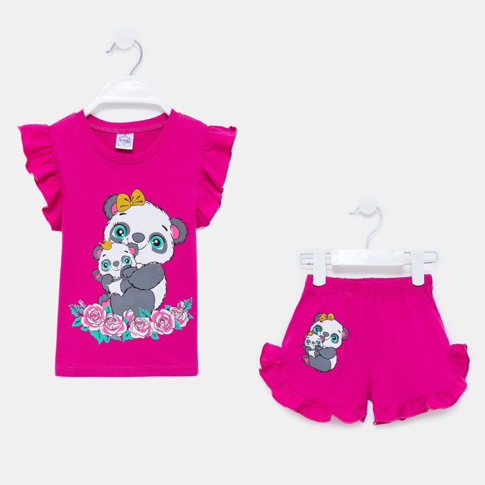 Комплект для девочи цвет фуксия рост 98 369₽