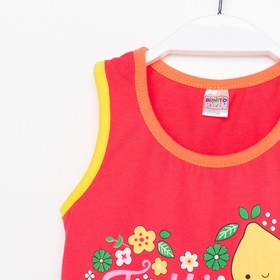 

Комплект для девочки (майка/шорты), цвет красный, рост 98