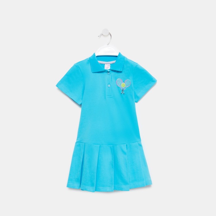 фото Платье для девочки а.op1058, цвет бирюзовый, рост 98 bonito