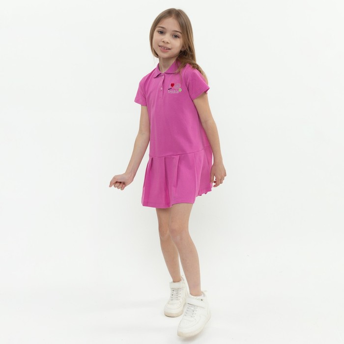 Платье для девочки, цвет темно-розовый, рост 104