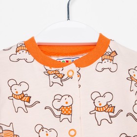 

Кофточка детская, цвет персиковый/мыши, рост 80