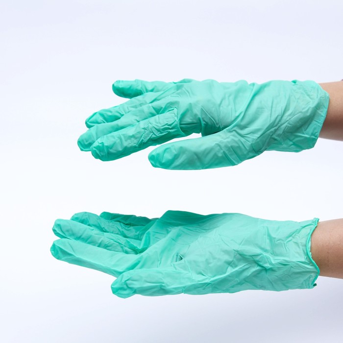 

Перчатки медицинские Benovy, нитриловые, неопудренные, нестерильные, размер L, 50 пар, зеленые