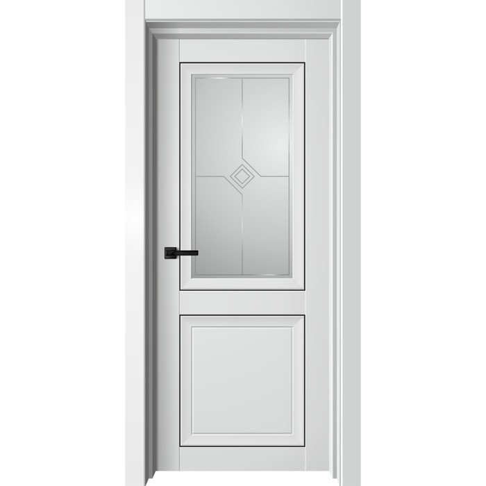 Дверное полотно Next, 600 × 2000 мм, остеклённое, цвет белый бархат / белый сатин дверное полотно next 600 × 2000 мм остеклённое цвет серый бархат белый сатин