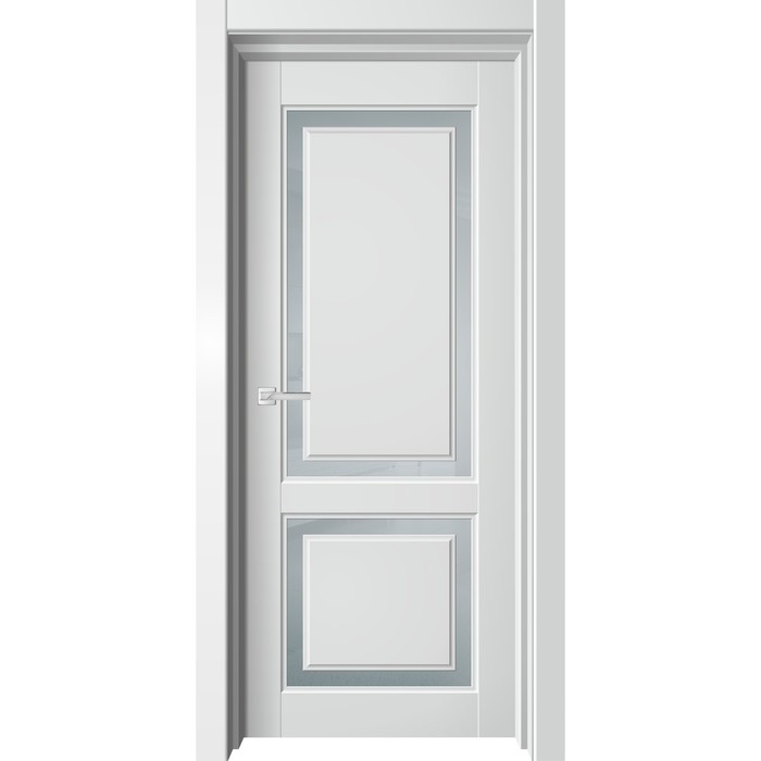 Дверное полотно Sky, 600 × 2000 мм, остеклённое, цвет белый бархат / сатин дверное полотно next 600 × 2000 мм остеклённое цвет серый бархат белый сатин