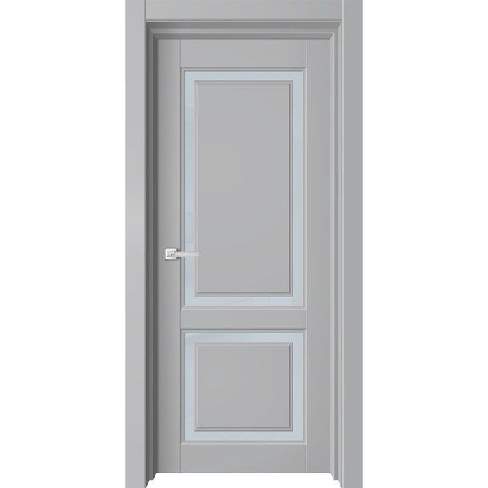 Дверное полотно Sky, 600 × 2000 мм, остеклённое, цвет серый бархат / сатин
