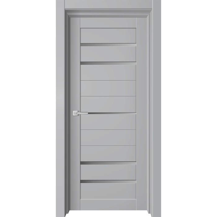 Дверное полотно Kino, 600 × 2000 мм, остеклённое, цвет серый бархат / серый сатин дверное полотно otto 600×2000 мм остеклённое цвет белый бархат сатин