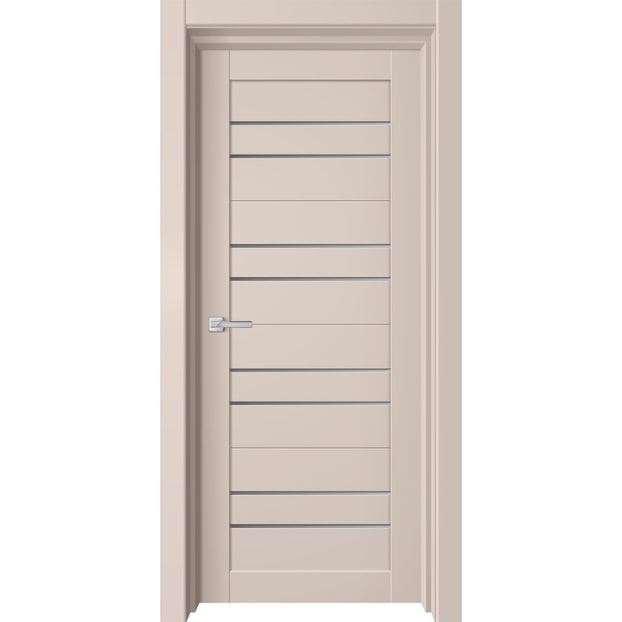 Дверное полотно Nika, 600 × 2000 мм, остеклённое, цвет латте бархат / серый сатин дверное полотно otto 600×2000 мм остеклённое цвет белый бархат сатин