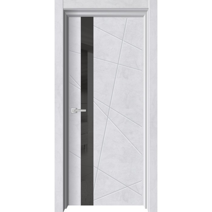 Дверное полотно «Торонто 1», 600 × 2000 мм, глухое, цвет бетон снежный / лакобель чёрная дверное полотно geometry 1 600 × 2000 мм глухое цвет бетон снежный