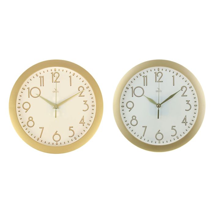 Часы настенные классические, круглые, золото