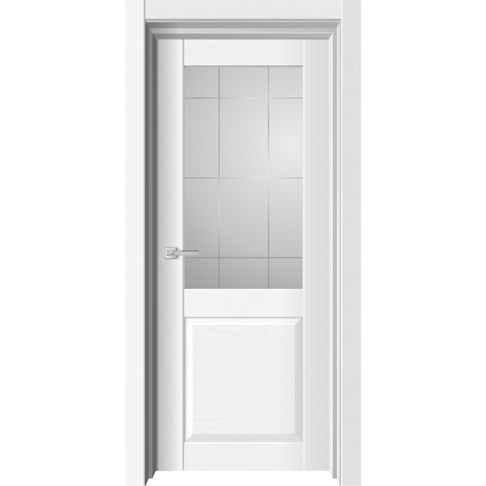 Дверное полотно NEO 341, 600 × 2000 мм, остеклённое, цвет ясень белый