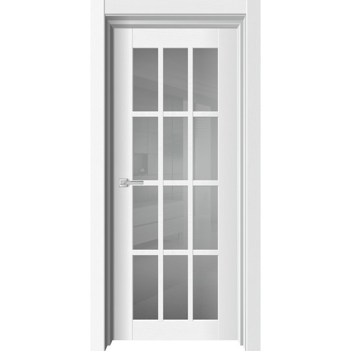 Дверное полотно NEO 696, 800 × 2000 мм, остеклённое, цвет ясень белый