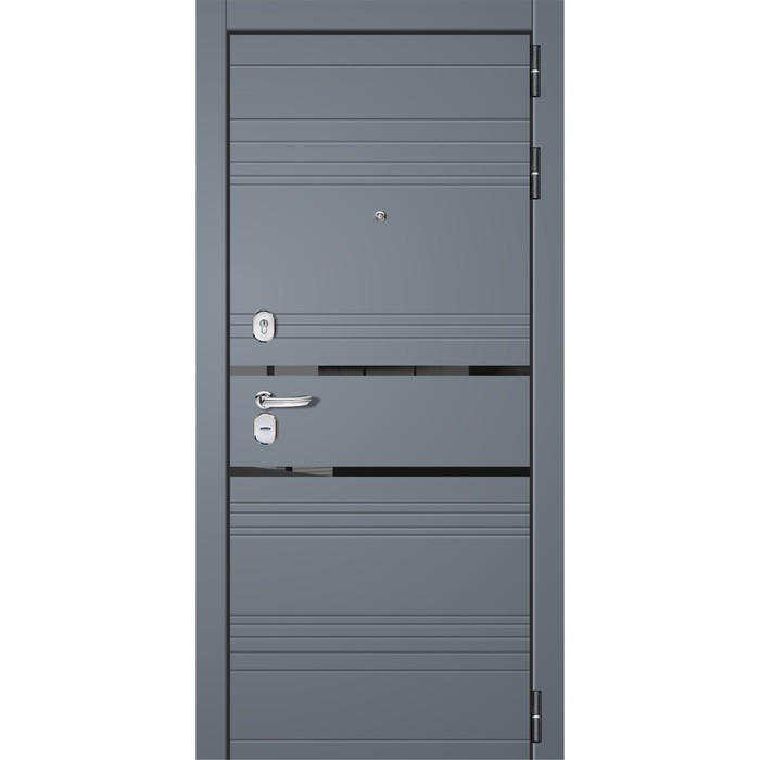 Входная дверь «Сохо», 870 × 2050 мм, правая, цвет софт капучино/ софт графит/ муар чёрный