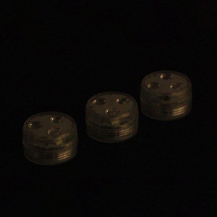 Светильник водонепроницаемый мини, 3 x 1.9 см, 3 шт, от CR2032 (в компл.), пульт, RGB, IP68