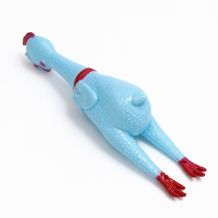 Игрушка пищащая "Задумчивая курица XL" для собак, 41 см, голубая