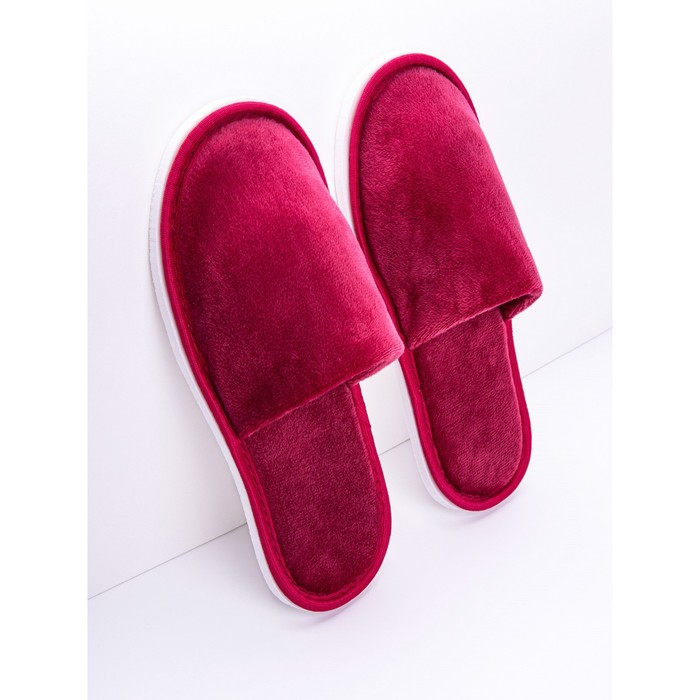 фото Тапочки женские amaro home , размер 39-41, цвет бордовый amarohome