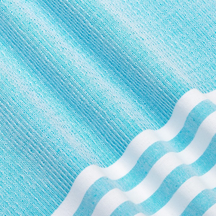Пештемаль для пляжа, бани, сауны Waffle 100х180 см, голубой