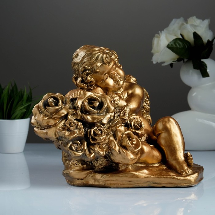 Статуэтка "Ангел с розами" большая бронза