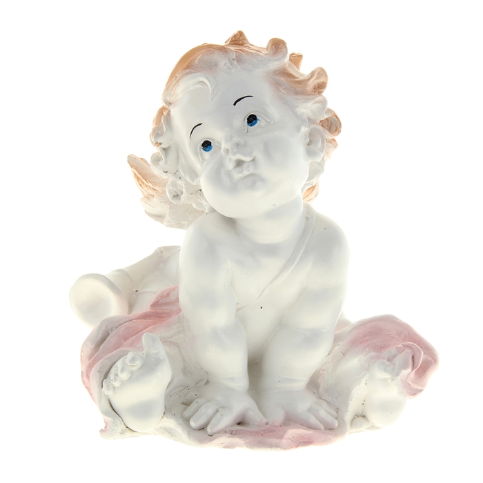 Сувенир "Ангел с дудкой" малый белый