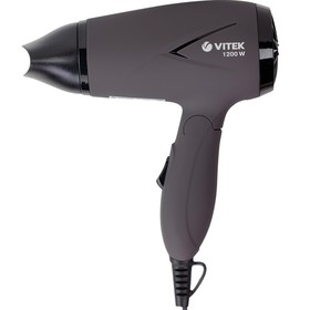 

Фен Vitek VT-1306, складной, 1200 Вт, 2 режима, 1 насадка, шнур 1.8 м