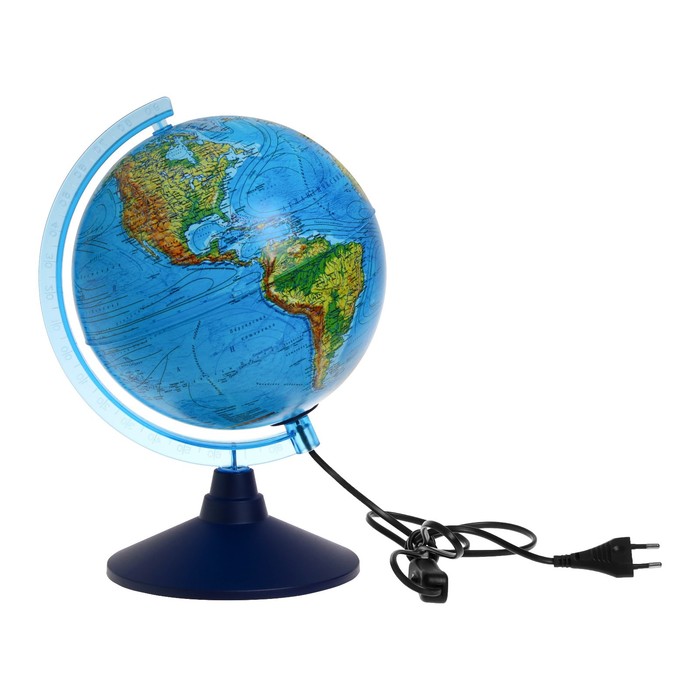 Глобус физико-политический Глобен, интерактивный, рельефный, диаметр 210 мм, с подсветкой, с очками