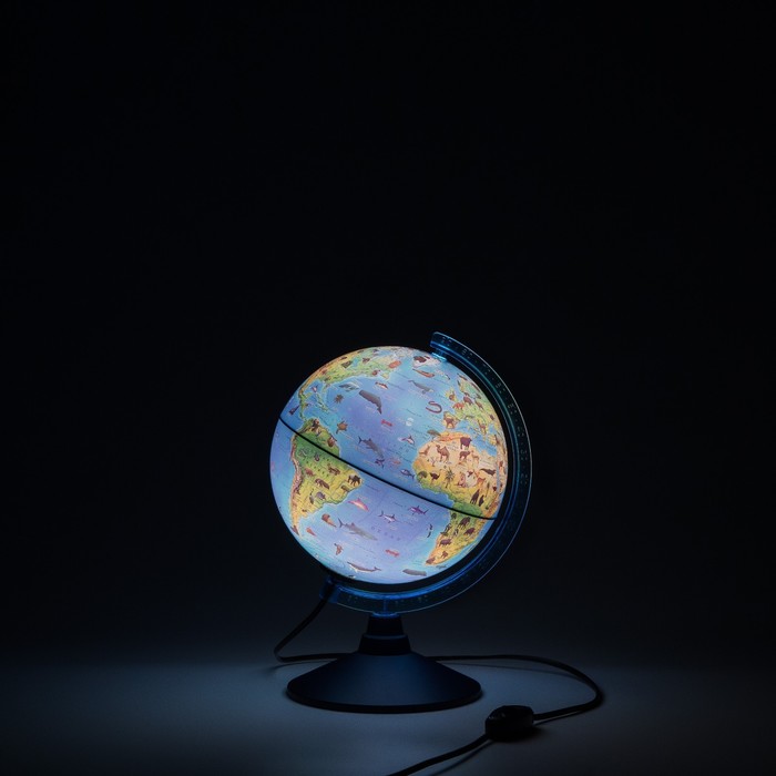 фото Глобус зоогеографический "глобен", интерактивный, диаметр 210 мм, с подсветкой, с очками