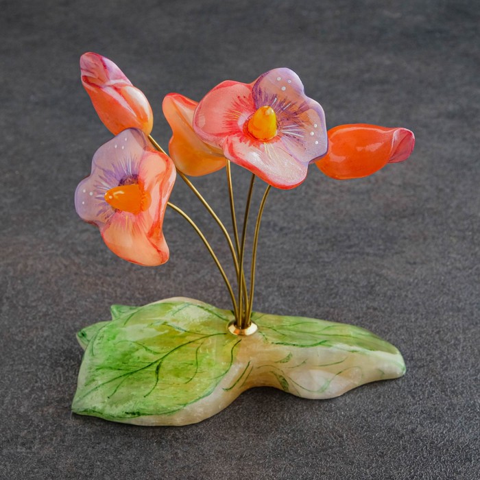 Сувенир Букет, 5 цветков,с росписью сувенир цветы крокусы 5 цветков селенит