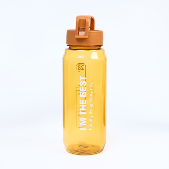 цена Бутылка для воды, 850 мл, Заряд энергии, 23 х 7 см, коричневая