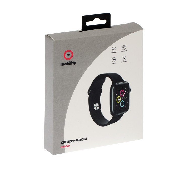 Смарт-часы MB MObility mft-50, 1.3", Amoled, пульсомер, шагомер, черные