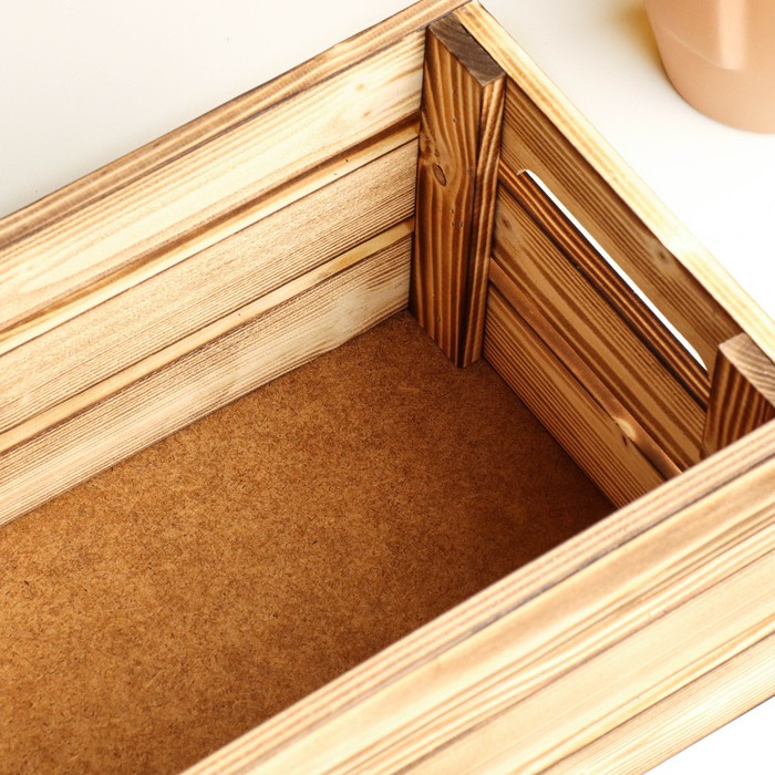 Кашпо - ящик деревянный 30х20х14,5 см натуральный