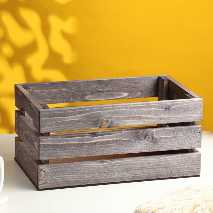 Кашпо - ящик деревянный 30х20х14,5 см состаренный дуб