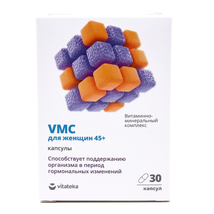 фото Витаминно-минеральный комплекс для женщин 45 + витатека vmc, 30 капсул по 0.664 г