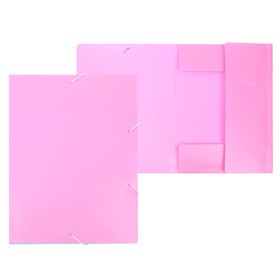Папка на резинке А4, 500 мкм, Calligrata, Pastel, корешок 4 мм, до 300 листов, тиснение "песок", фламинго