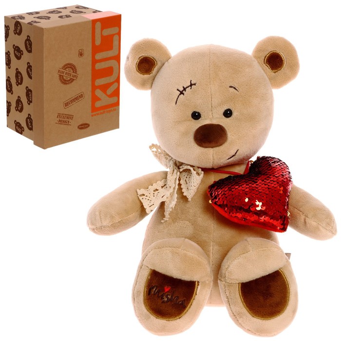 Мягкая игрушка «Медведь Misha с сердцем», 30 см мягкая игрушка подушка медведь 30 см