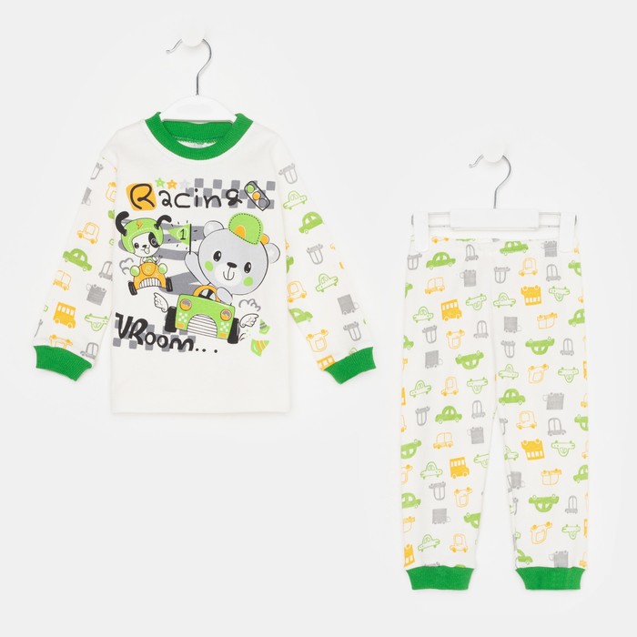 Пижама для мальчика, цвет зелёный, рост 80