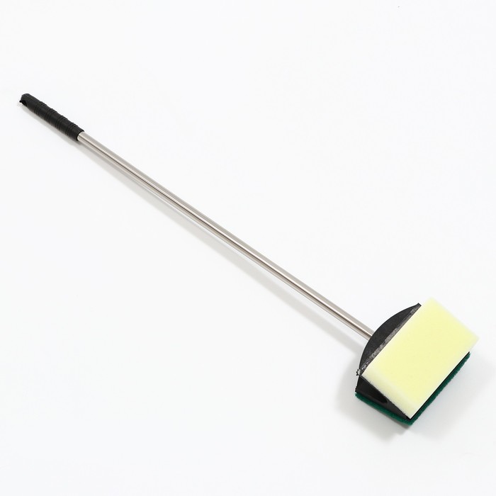 Скребок Пижон с нержавеющей ручкой, длина 50 см, щетка 6 х 8 см