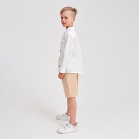 

Рубашка для мальчика MINAKU: Cotton Collection цвет белый, рост 122