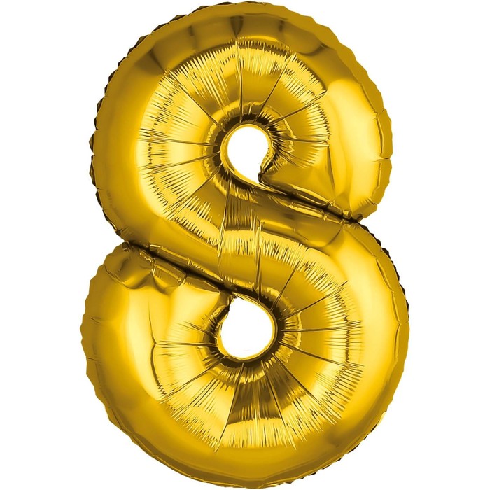 Шар фольгированный 32 «Цифра 8», цвет золото