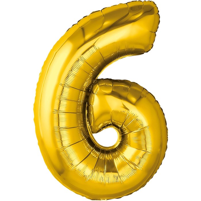 Шар фольгированный 32 «Цифра 6», цвет золото шар фольгированный 32 цифра 6 цвет серебристый